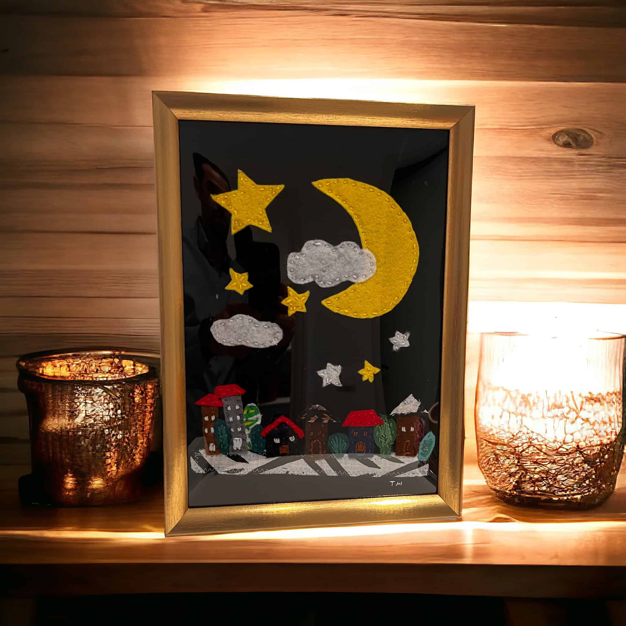 tablou cusut manual 20x30 universul nocturn tablou handmade universul nocturn