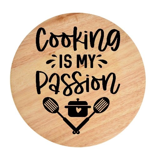 Tocator din lemn, HandMade,  personalizat 'cooking is my passion'
