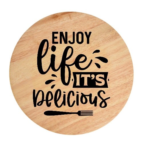Tocator din lemn, HandMade,  personalizat 'enjoy life it's delicious'