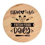 Tocator din lemn, HandMade,  personalizat 'farm to table fresh food daily'