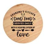 Tocator din lemn, HandMade,  personalizat 'grandma's kitchen good food served daily with a heaping spoon of love'