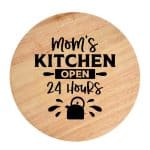 Tocator din lemn, HandMade,  personalizat 'mom's kitchen open 24-7'
