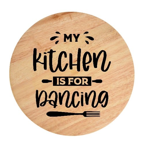 Tocator din lemn, HandMade,  personalizat 'my kitchen is for dancing'