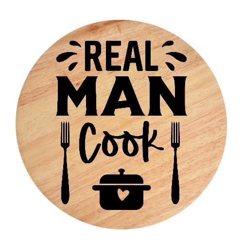 Tocator din lemn, HandMade,  personalizat 'real man cook'