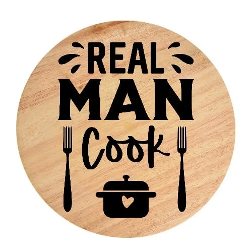 real man cook-Photoroom Tocator din lemn, HandMade, personalizat 'real man cook' - imagine 1