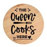 Tocator din lemn, HandMade,  personalizat 'the queen cooks here'