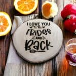Tocator si platou servire gravat laser model I love you to the fridge and-back