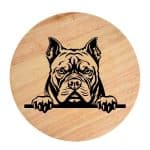 Tablou gravat pe lemn, caine rasa 'AMERICAN BULLY- CLASSIC'