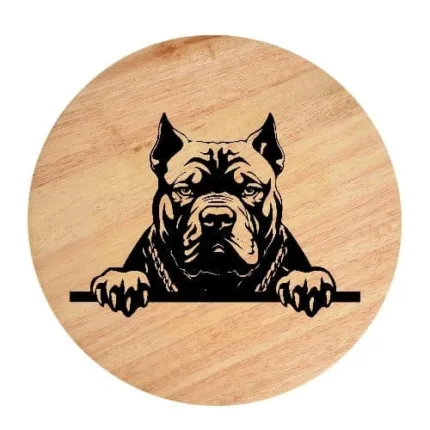 Tablou gravat pe lemn, caine rasa 'AMERICAN BULLY-STANDARD'