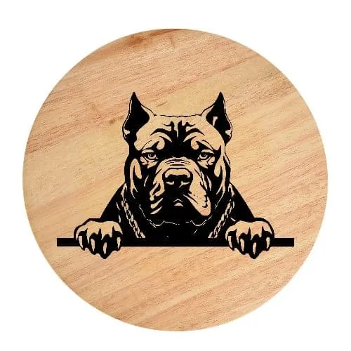 AMERICAN BULLY - STANDARD-Photoroom Tablou gravat pe lemn, caine rasa 'AMERICAN BULLY-STANDARD' - imagine 1