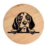 Tablou gravat pe lemn, caine rasa 'BEAGLE'