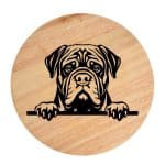 Tablou gravat pe lemn, caine rasa 'BULLMASTIFF'
