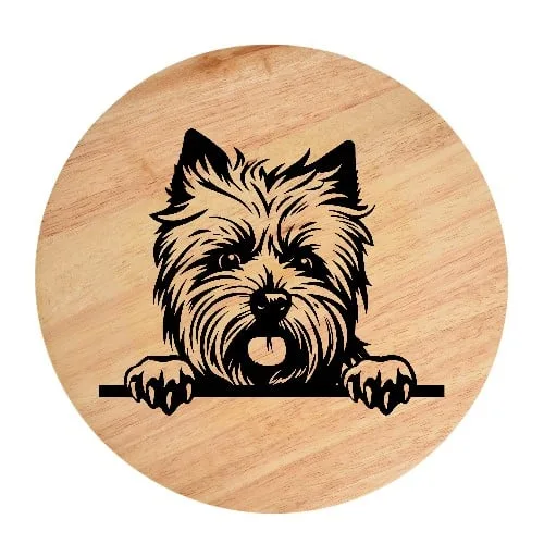 CAIRN TERRIER-Photoroom Tablou gravat pe lemn, caine rasa 'CAIRN TERRIER' - imagine 1