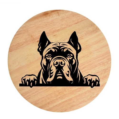 Tablou gravat pe lemn, caine rasa 'CANE CORSO MODEL 1'