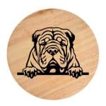 Tablou gravat pe lemn, caine rasa 'CHINESE SHAR PEI'