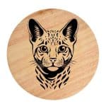 Tablou gravat pe lemn, pisica rasa  'Egyptian Mau 1'