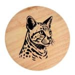 Tablou gravat pe lemn, pisica rasa  'Egyptian Mau 2'