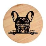Tablou gravat pe lemn, caine rasa 'FRENCH BULLDOG MODEL 1'