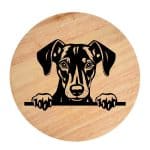 Tablou gravat pe lemn, caine rasa 'GERMAN PINSCHER'