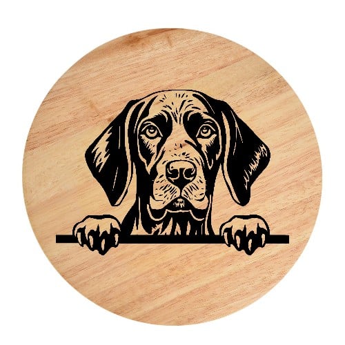 Tablou gravat pe lemn, caine rasa 'GERMAN POINTER'