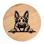 Tablou gravat pe lemn, caine rasa 'GERMAN SHEPHERD'