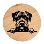 Tablou gravat pe lemn, caine rasa 'GIANT SCHNAUZER'