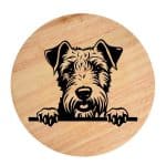 Tablou gravat pe lemn, caine rasa 'IRISH TERRIER'