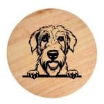Tablou gravat pe lemn, caine rasa 'IRISH WOLFHOUND'