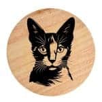 Tablou gravat pe lemn, pisica rasa  'Japanese Bobtail 1'