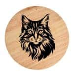 Tablou gravat pe lemn, pisica rasa  'Kurilian Bobtail 1'