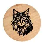 Tablou gravat pe lemn, pisica rasa  'Kurilian Bobtail 1'