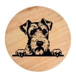 Tablou gravat pe lemn, caine rasa 'LAKELAND TERRIER'