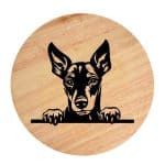 Tablou gravat pe lemn, caine rasa 'MANCHESTER TERRIER'
