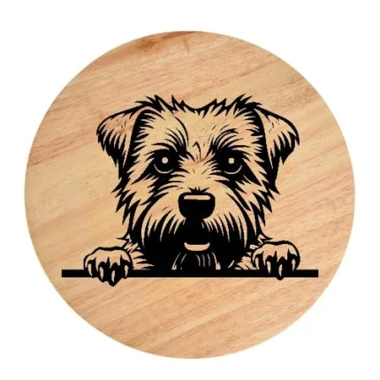 Tablou gravat pe lemn, caine rasa 'NORFOLK TERRIER'