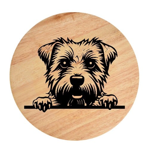 Tablou gravat pe lemn, caine rasa 'NORFOLK TERRIER'