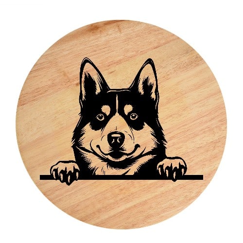 Tablou gravat pe lemn, caine rasa 'NORWEGIAN BUHUND'