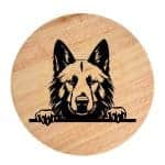 Tablou gravat pe lemn, caine rasa 'NORWEGIAN ELKHOUND'