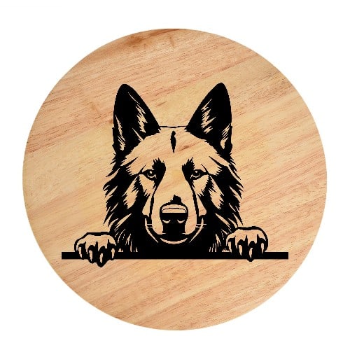 Tablou gravat pe lemn, caine rasa 'NORWEGIAN ELKHOUND'