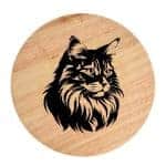 Tablou gravat pe lemn, pisica rasa  'Norwegian Forest Cat 2'