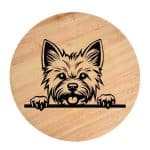 Tablou gravat pe lemn, caine rasa 'NORWICH TERRIER'