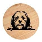 Tablou gravat pe lemn, caine rasa 'OLD ENGLISH SHEEPDOG'