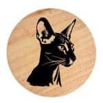 Tablou gravat pe lemn, pisica rasa  'Oriental Shorthair 2'