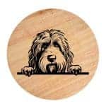 Tablou gravat pe lemn, caine rasa 'OTTERHOUND'