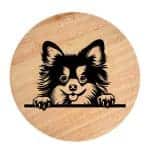 Tablou gravat pe lemn, caine rasa 'POMERANIAN'