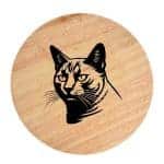 Tablou gravat pe lemn, pisica rasa  'Russian Blue 2'