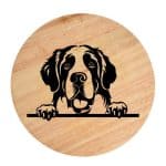 Tablou gravat pe lemn, caine rasa 'SAINT BERNARD'