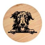 Tablou gravat pe lemn, caine rasa 'SCOTTISH DEERHOUND'