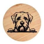Tablou gravat pe lemn, caine rasa 'SOFTCOATED WHEATEN TERRIER'
