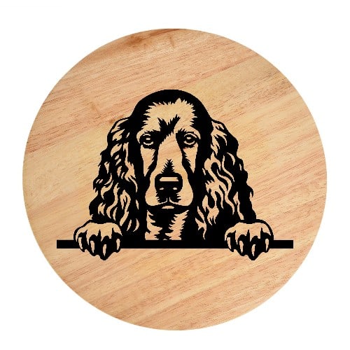 Tablou gravat pe lemn, caine rasa 'STANDARD POODLE'