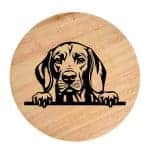 Tablou gravat pe lemn, caine rasa 'VIZSLA'